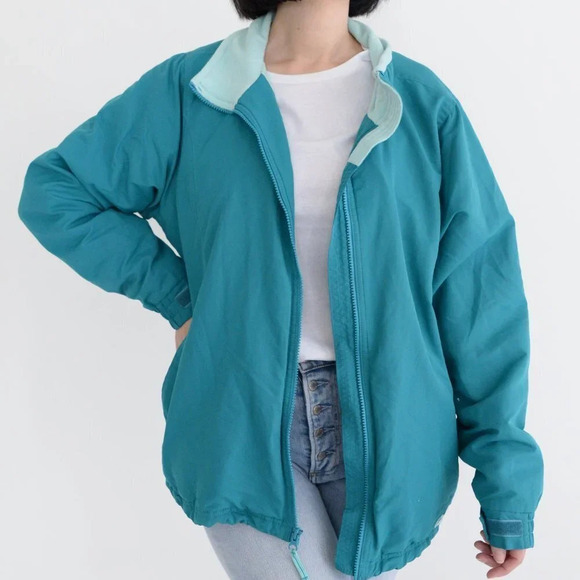 Cabela's Teal Windbreaker with Fleece Lining Jacket Size  XLarge - Picture 2 of 13